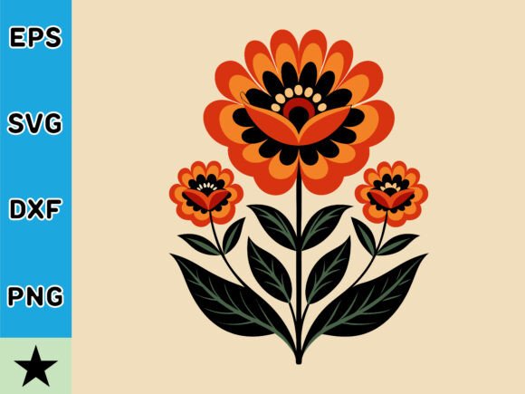 Abstract Flowers Boho SVG Vector Review