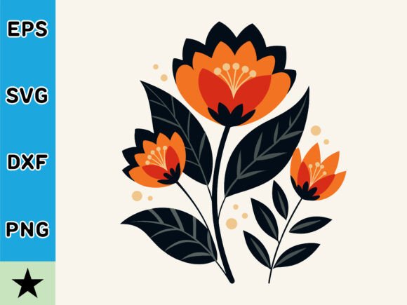 Abstract Flowers Boho Wall Art SVG Vector for Graphics and Illustrations