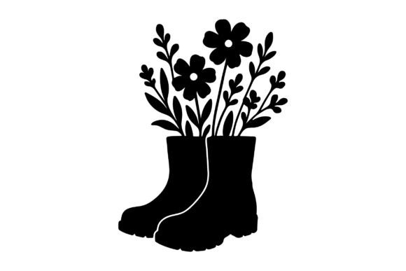 Boots with Flowers SVG Sublimation for Graphics and Illustrations