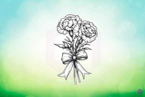 Carnation Flowers Birthday Month Graphics for Local Branding
