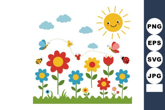 Colorful Garden Flowers Graphics