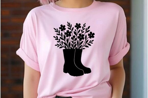 Cowboy Boots with Flowers Sublimation Graphics