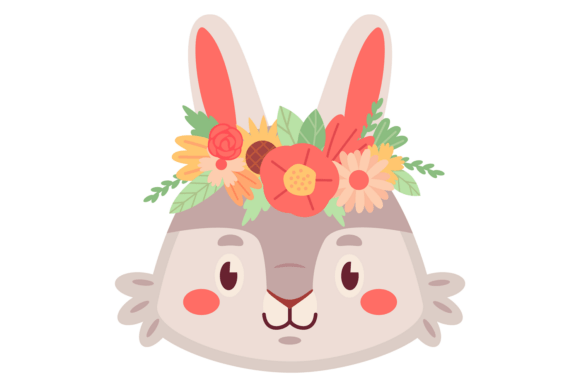 Cute Bunny in Flowers