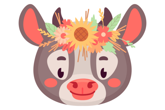 Cute Cow Head Graphic for Branding and Marketing
