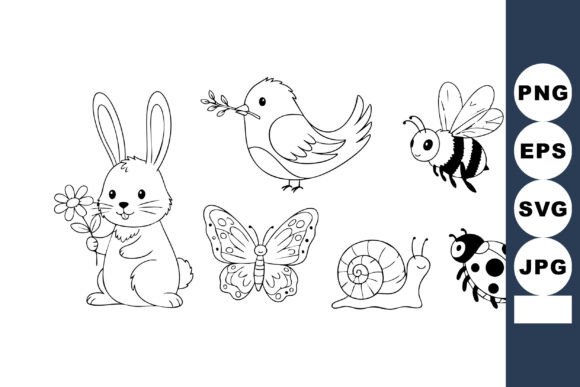 Cute Easter Bunny Holding Flowers with F Graphics