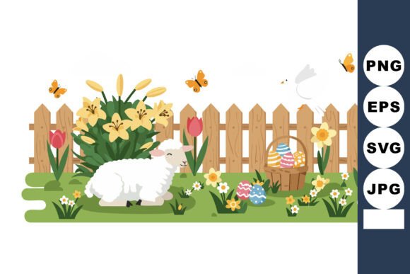 Easter Lamb Graphics for Spring Branding