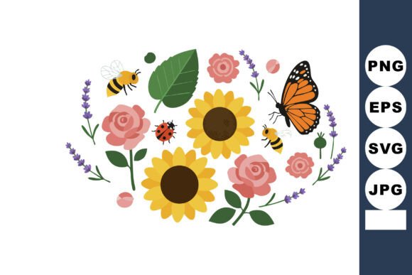 Floral Vibrance: A Graphic Design Asset for Bright Branding