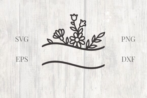 Flowers Wavy Split Monogram Graphics for Digital Creators