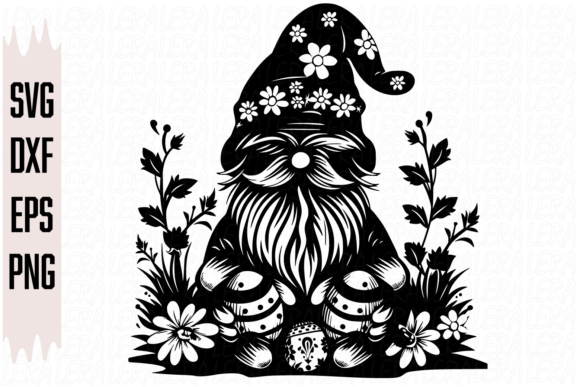 Gnome Flowers Spring Easter Graphics