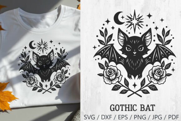 Gothic Bat with Roses SVG for Digital Creators