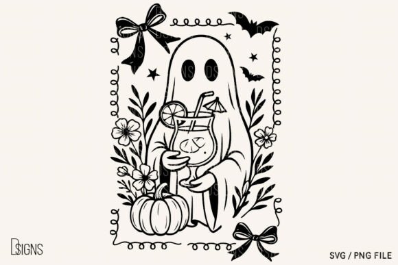 Halloween Svg Summerween Ghost Flowers