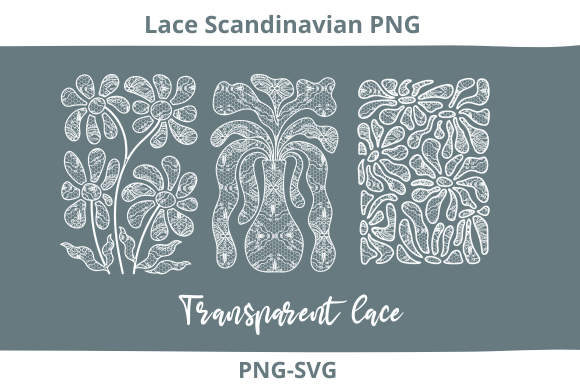 Lace Flowers PNG Chinoiserie Tee Graphics