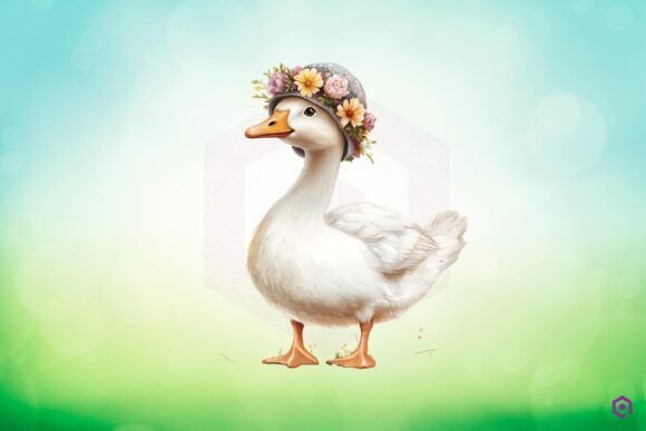 Mama Goose Wearing Bonnet with Flowers 12 Graphics