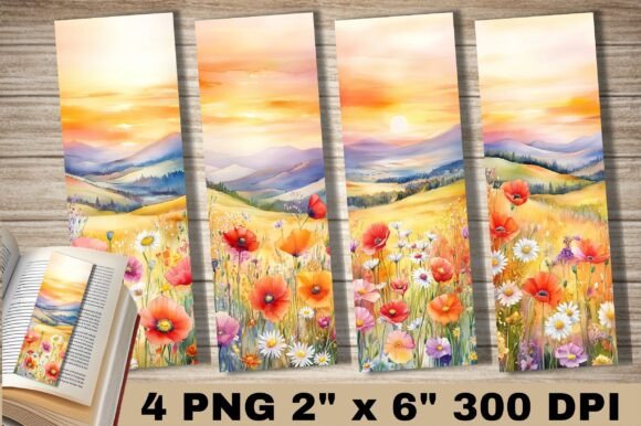 Meadow Flowers Bookmark Bundle Graphics