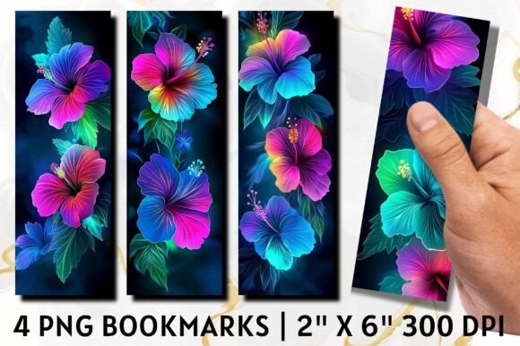 Neon Ethereal Illustrations of Flowers