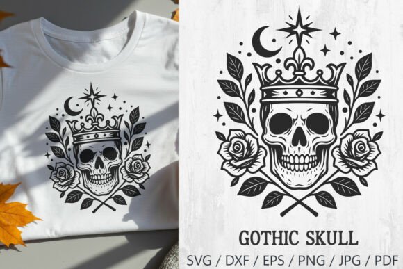 Skull Crown Roses SVG for Digital Creators