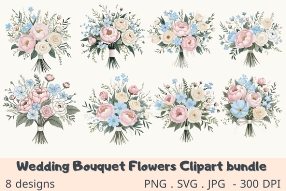 Wedding Bouquet Graphics for Elegant Branding