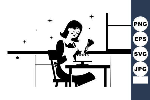 Woman Florist Arranging Flowers at Table